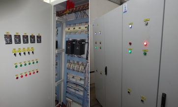 Установка 3 шкафов управления транспортными элементами шротохранилища для ЧАО "Протеин Продакшн"